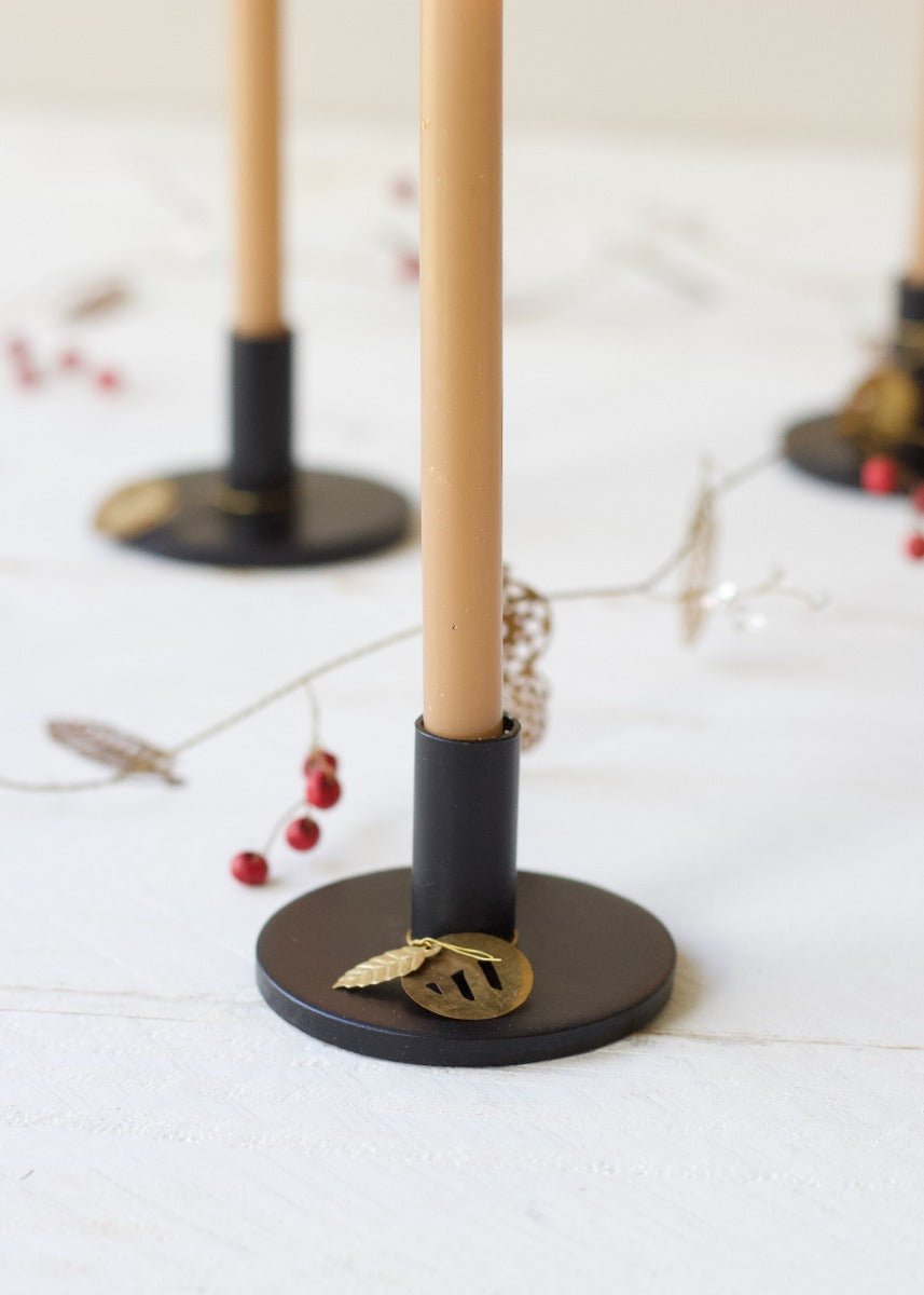 Taper candle holder black