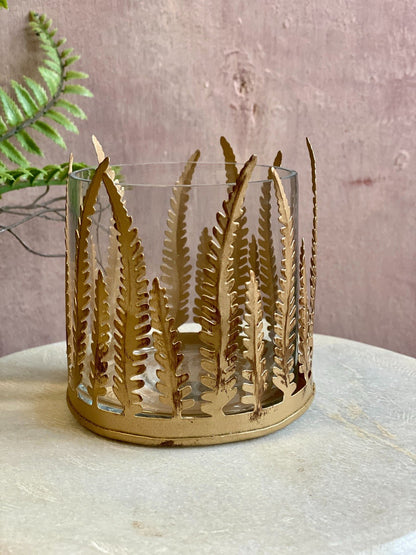 Bougie chauffe-plat votive en forme de fougère
