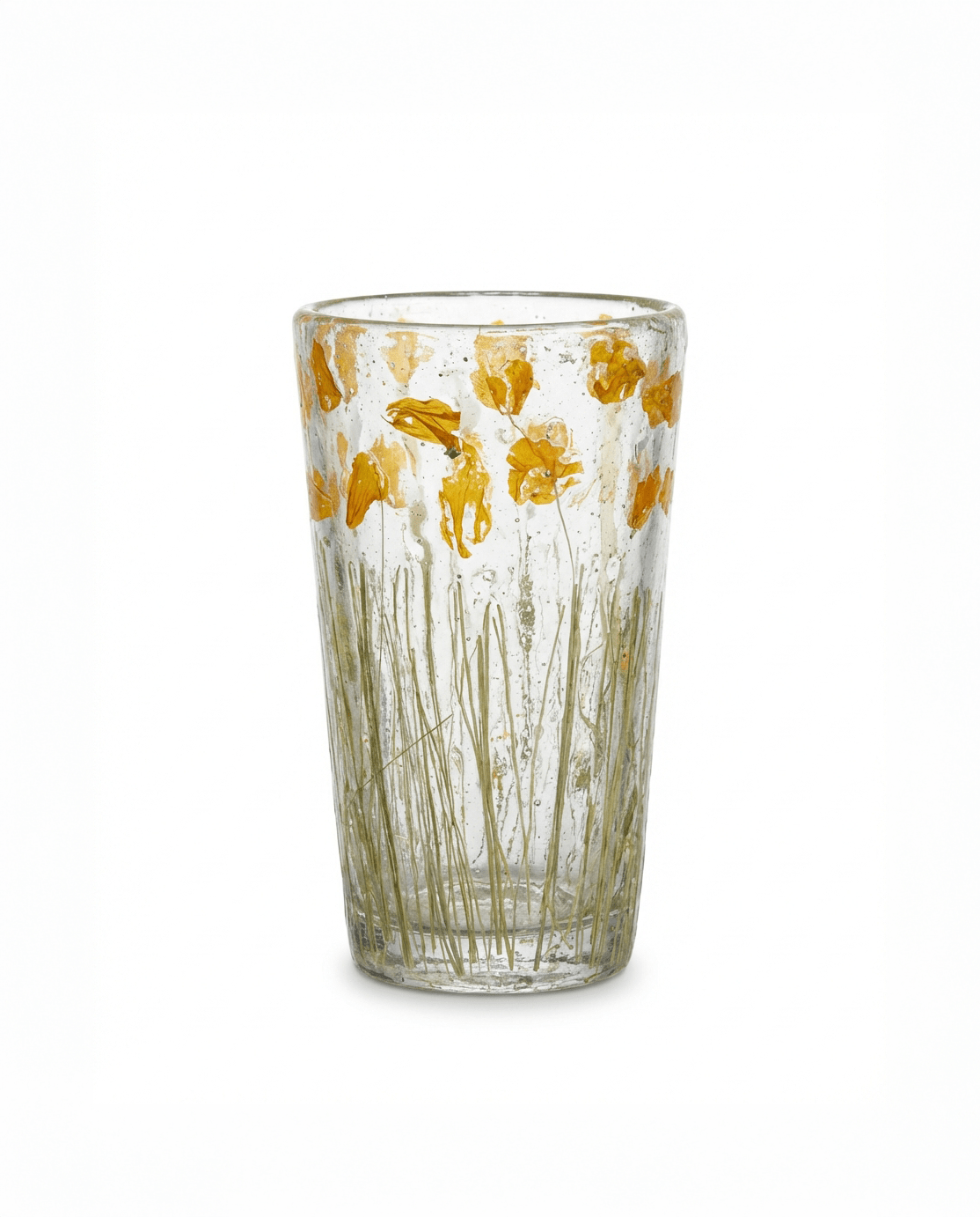 Teelichthalter mit gepressten Blumen