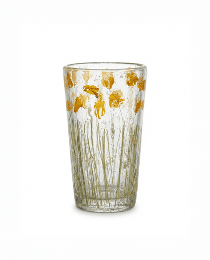Teelichthalter mit gepressten Blumen