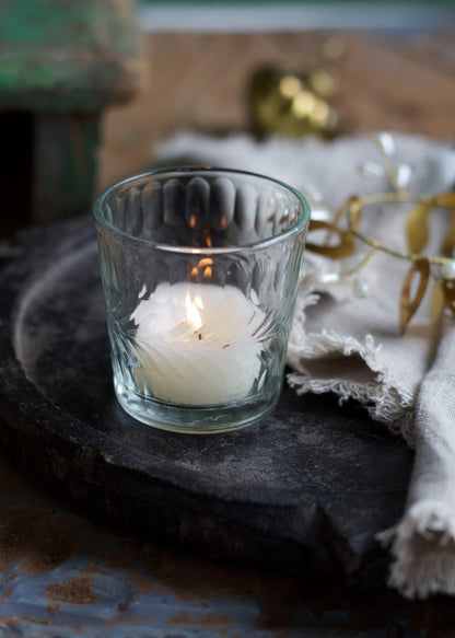 Tealight hand-cut glass