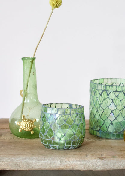 Tealightholder mosaic green
