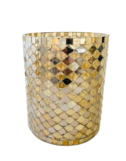 Vase en mosaïque couleur or