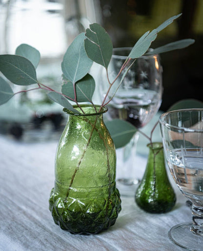 Vase vert en verre recyclé