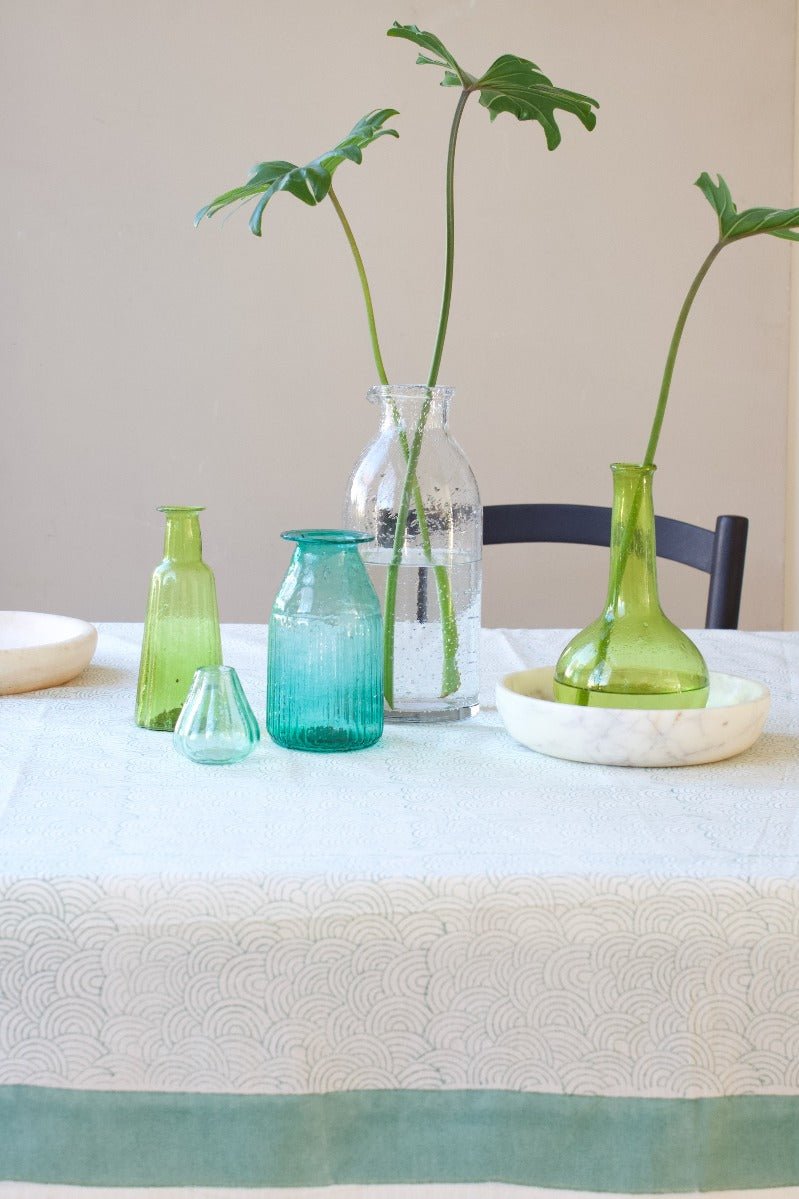 Vase green recycled glass