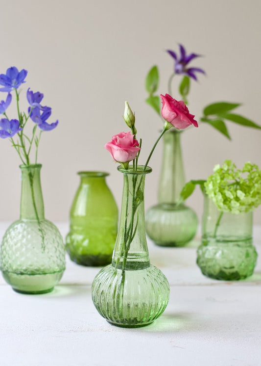 Vase green recycled glass