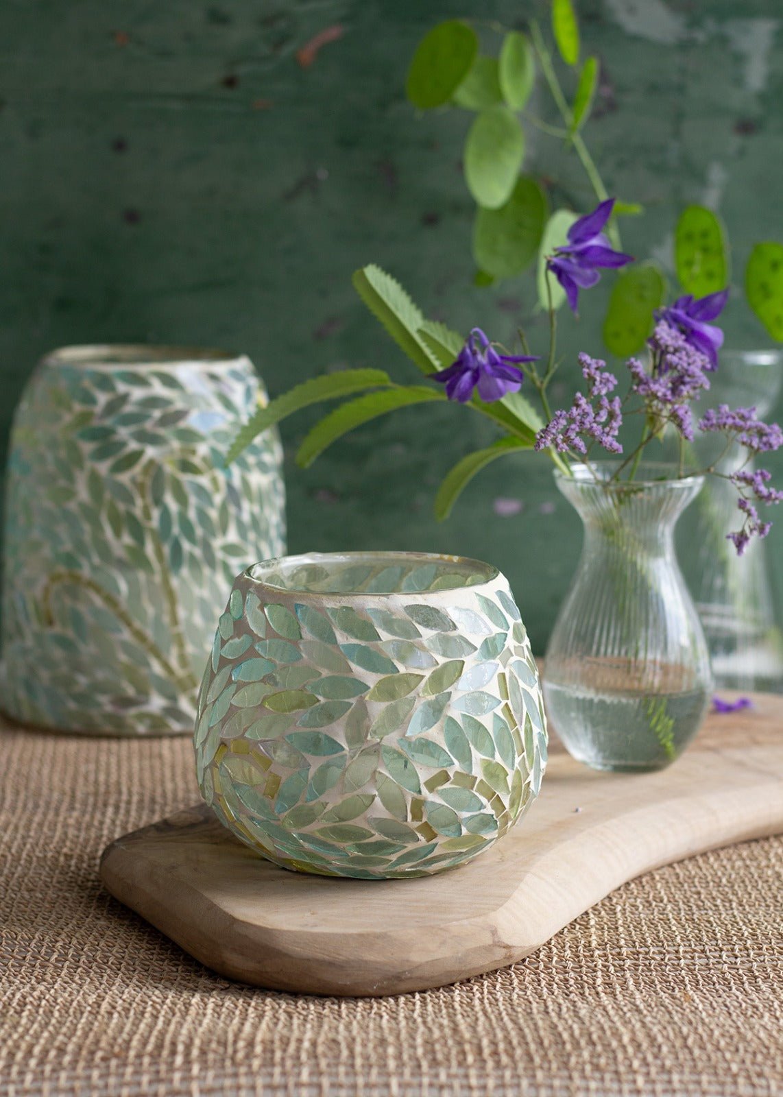 Vase mosaic seagreen