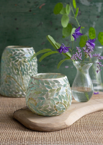 Vase mosaic seagreen