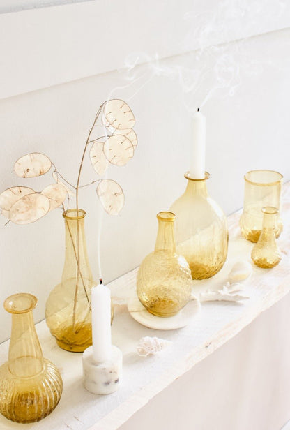 Vase en verre recyclé doré