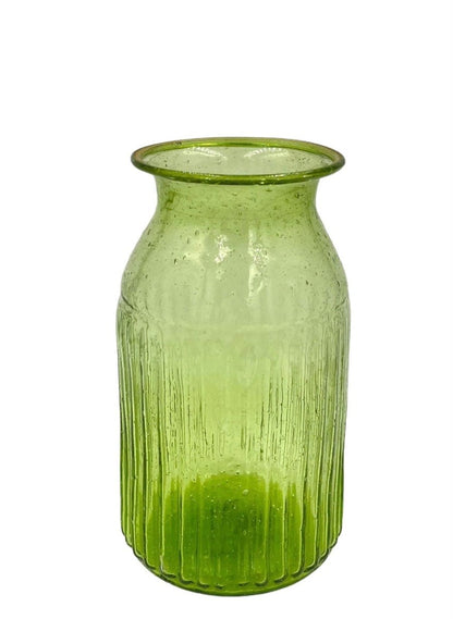 Vase green recycled glass