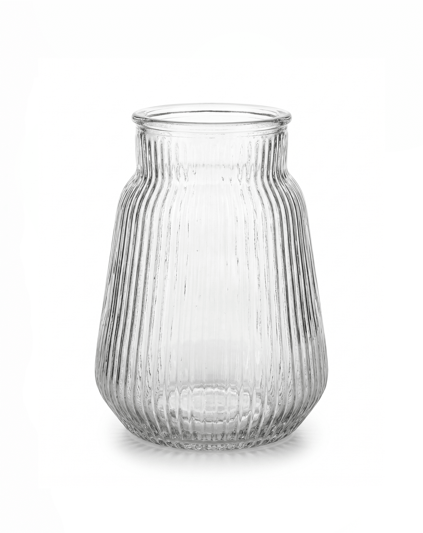 Vase geripptes Glas