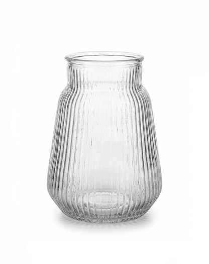 Vase geripptes Glas