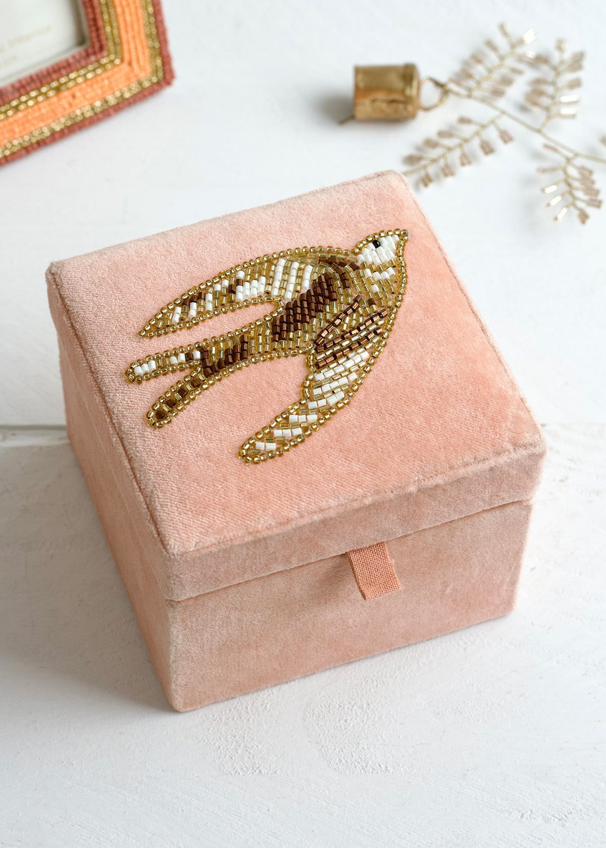Velvet Jewellery Box Blush Swallow
