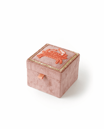 Velvet Jewellery Box Dusty Plum Crab