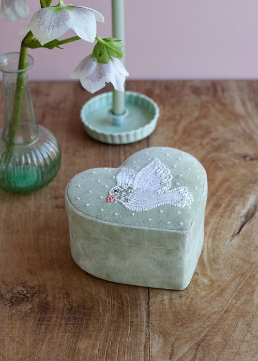 Velvet Jewellery Box Fresh Green