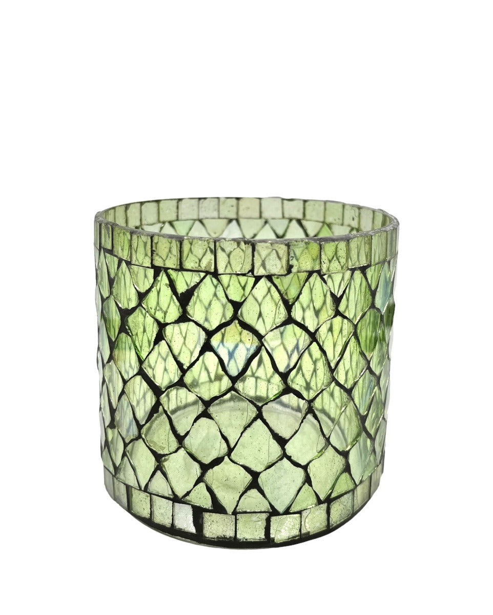 Tealightholder green glass mosaic