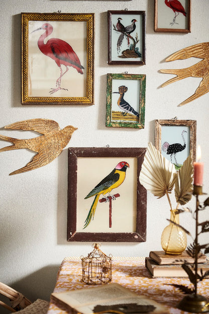 Swallow ornament brass large