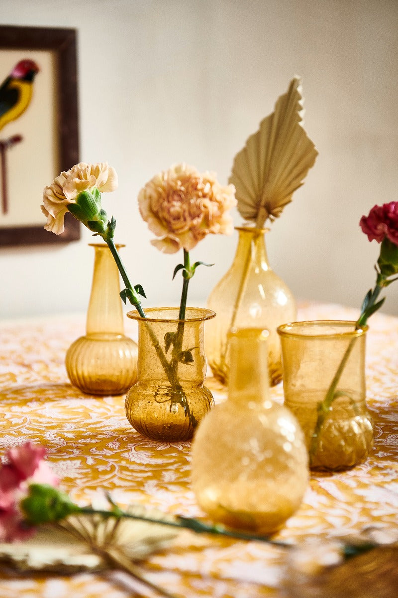 Vase yellow recycled glass