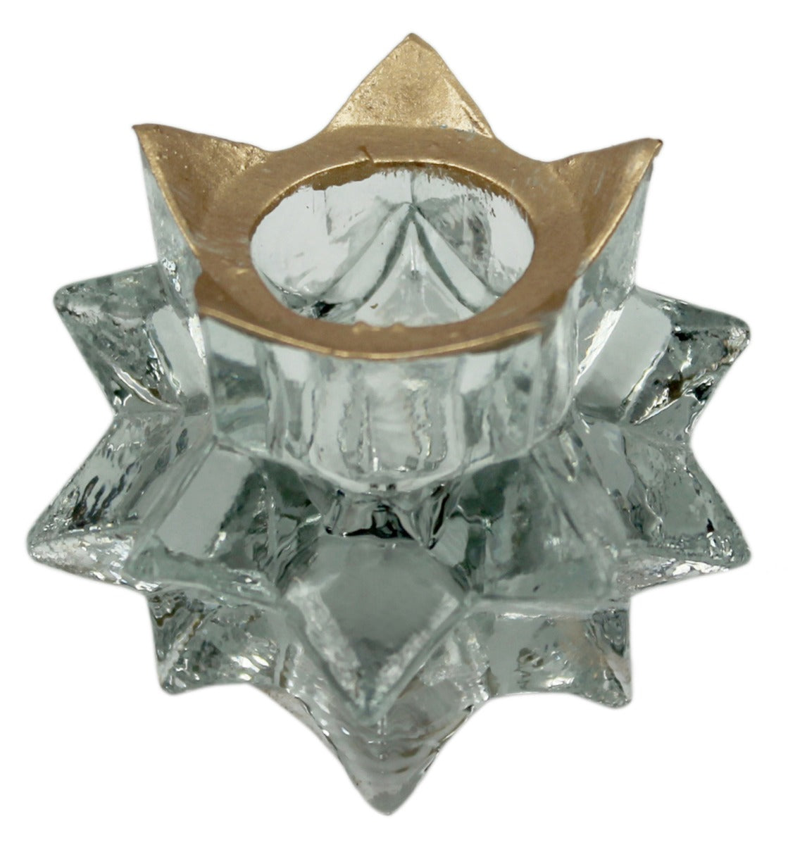 Mundgeblasener Teelichthalter Stern aus Glas