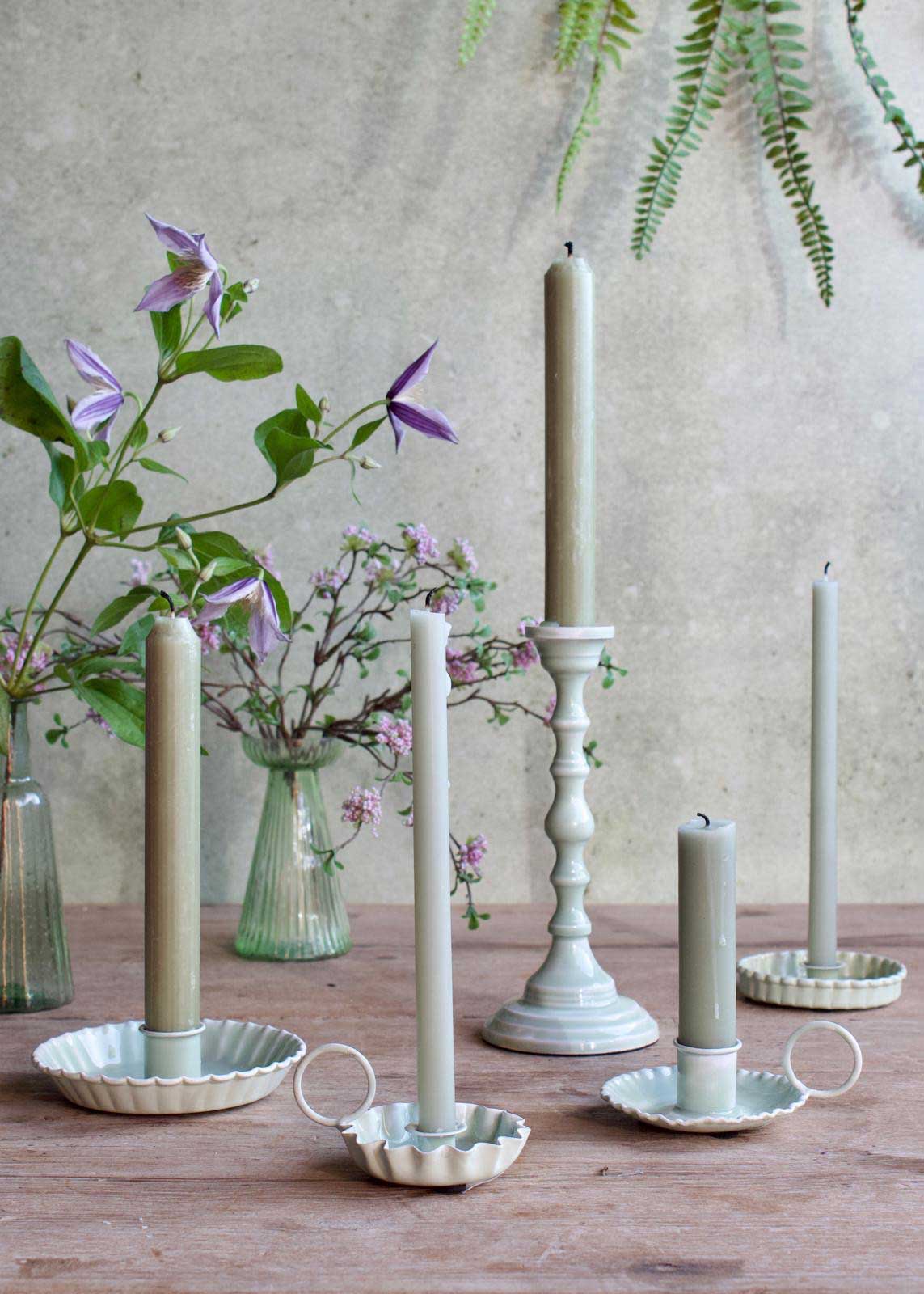 Kerzenhalter Emaille mint