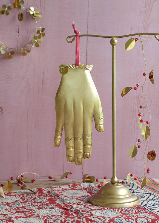 Large Brass Ex Voto Hand Ornament