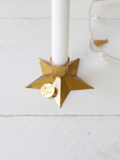 Brass Star Candle Holder