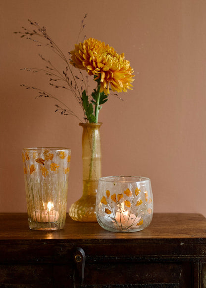 Tealight Holder Pressed Flowers
