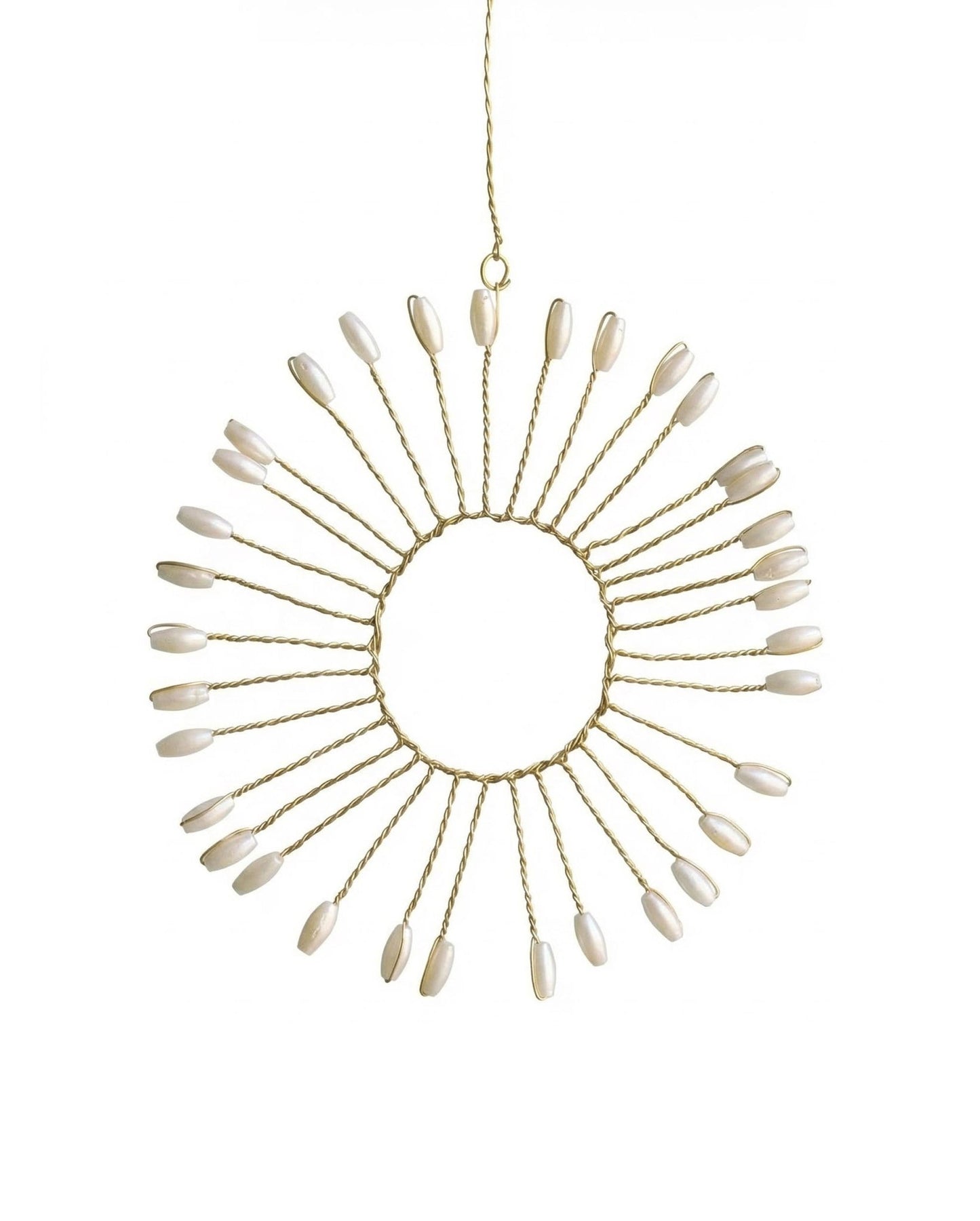 White Beaded Round Ornament