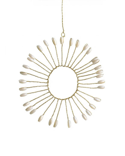White Beaded Round Ornament
