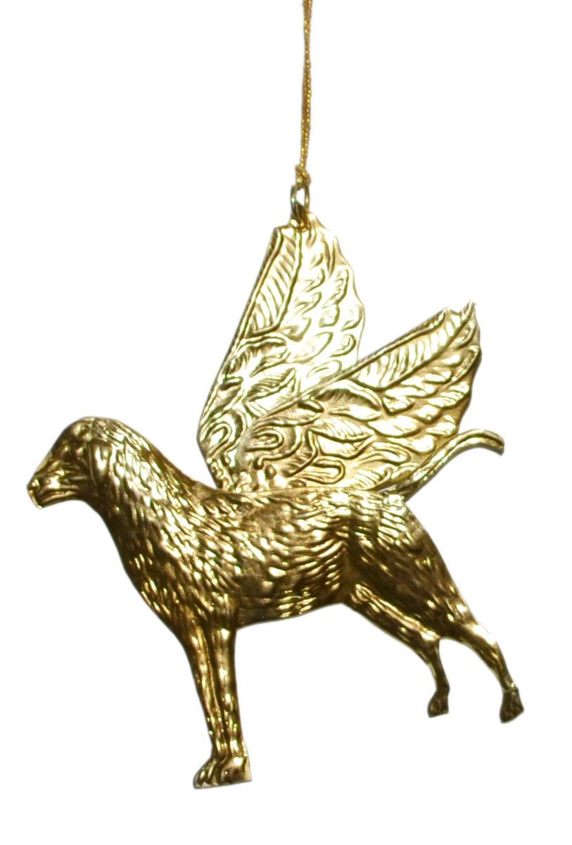 Winged dog ornament