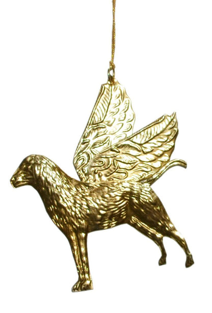 Winged dog ornament